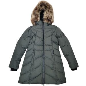 REDX Outerwear Hooded Puffer Jacket Green Mid-Length Winter Parka Women’s M